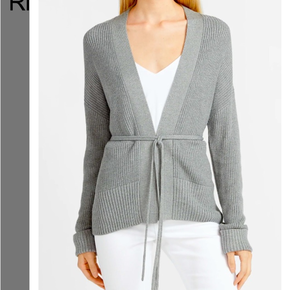 Express Gray Belted Cardigan